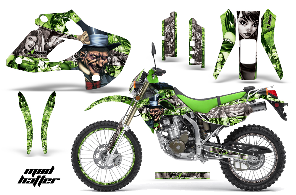 Kawasaki KLX 250 98 03 DTRACKER Graphics Kit Mad Hatter GS NPs